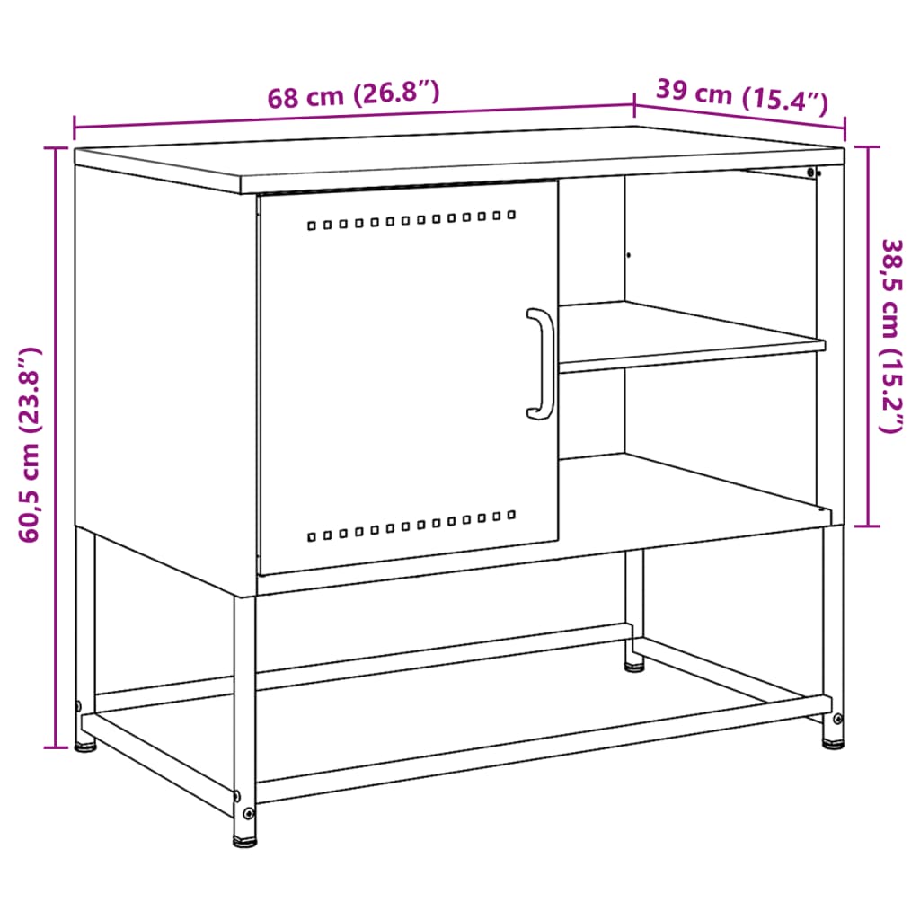 vidaXL TV omarica antracitna 100,5x39x60,5 cm jeklo