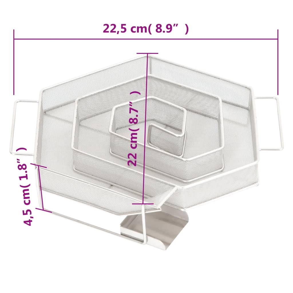 vidaXL Generator hladnega dima 6-stranski 22,5 cm nerjaveče jeklo