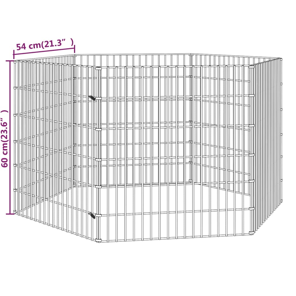 vidaXL Ograda za živali na prostem s 6 paneli 54x60 cm železo