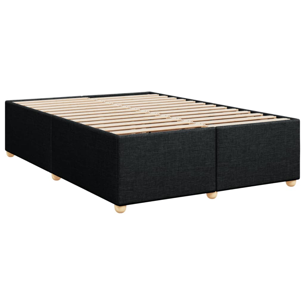 vidaXL Box spring postelja z vzmetnico črna 140x200 cm blago