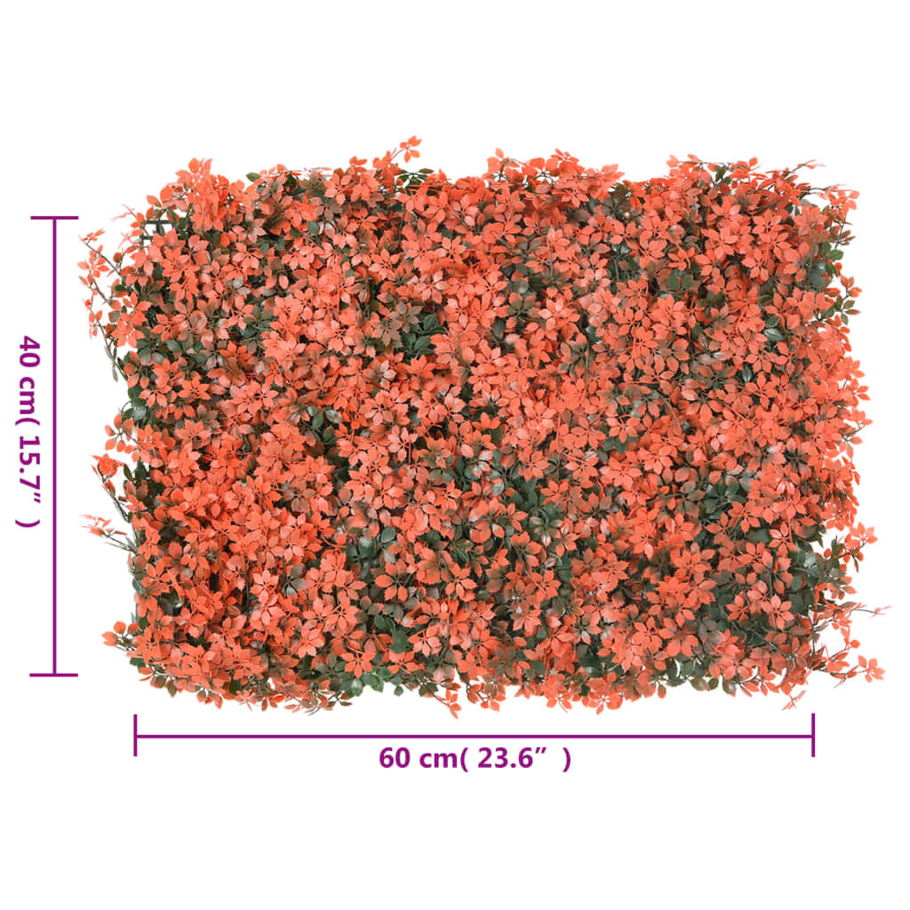  vidaXL Ograja iz umetnih javorjevih listov 6 kosov sv. rdeča 40x60 cm