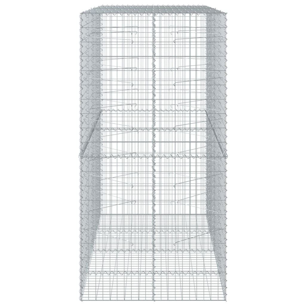 vidaXL Gabionska košara s pokrovom 200x100x200 cm pocinkano železo