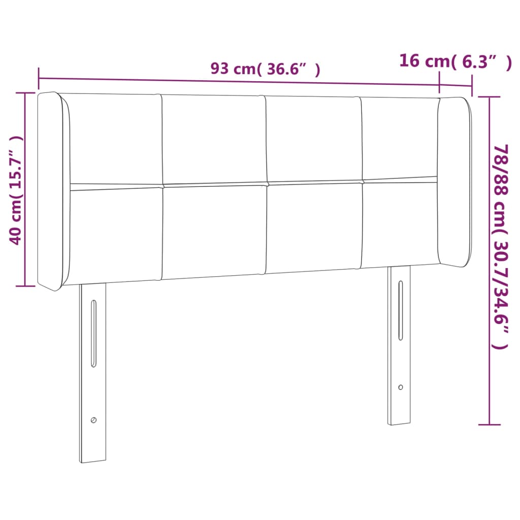 vidaXL LED posteljno vzglavje svetlo sivo 93x16x78/88 cm žamet