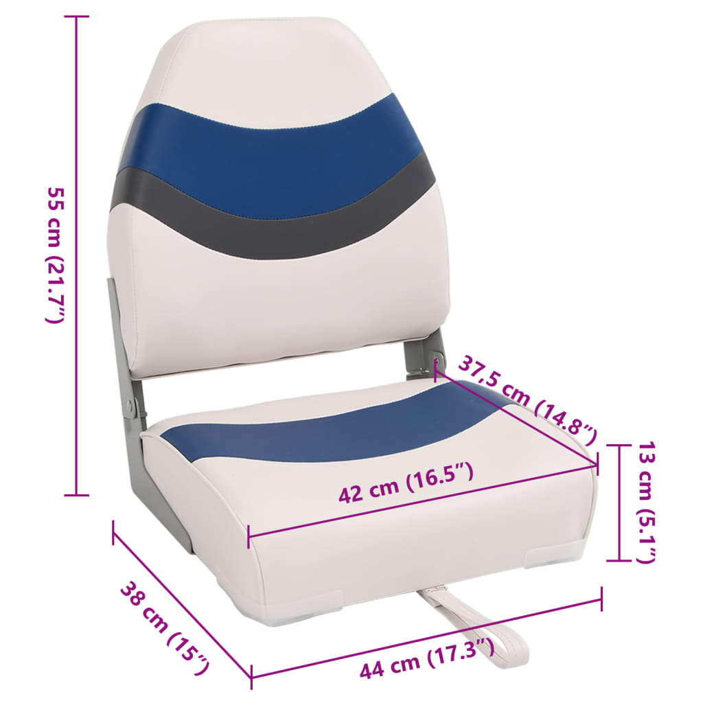 vidaXL Zložljiv sedež za čoln z visokim naslonjalom 2 kosa