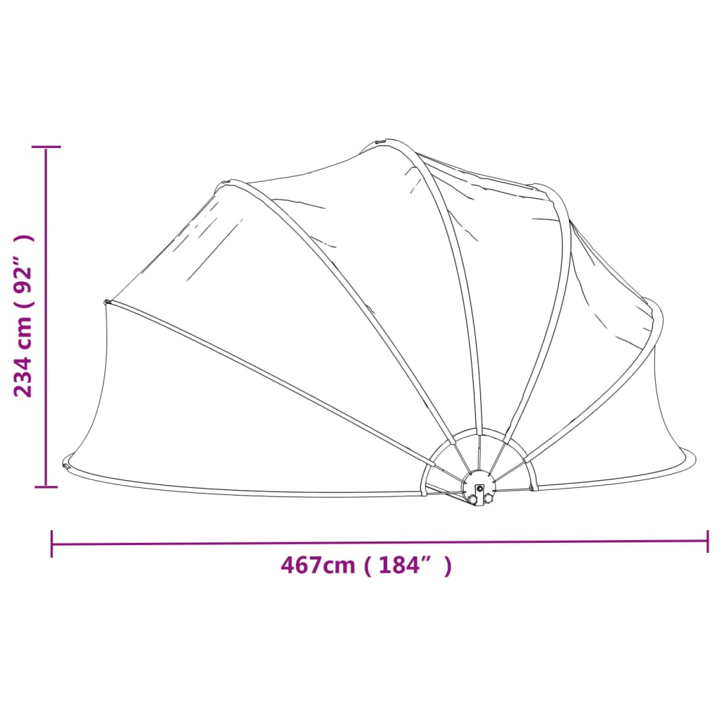 vidaXL Kupola za bazen okrogla 467x234 cm PVC