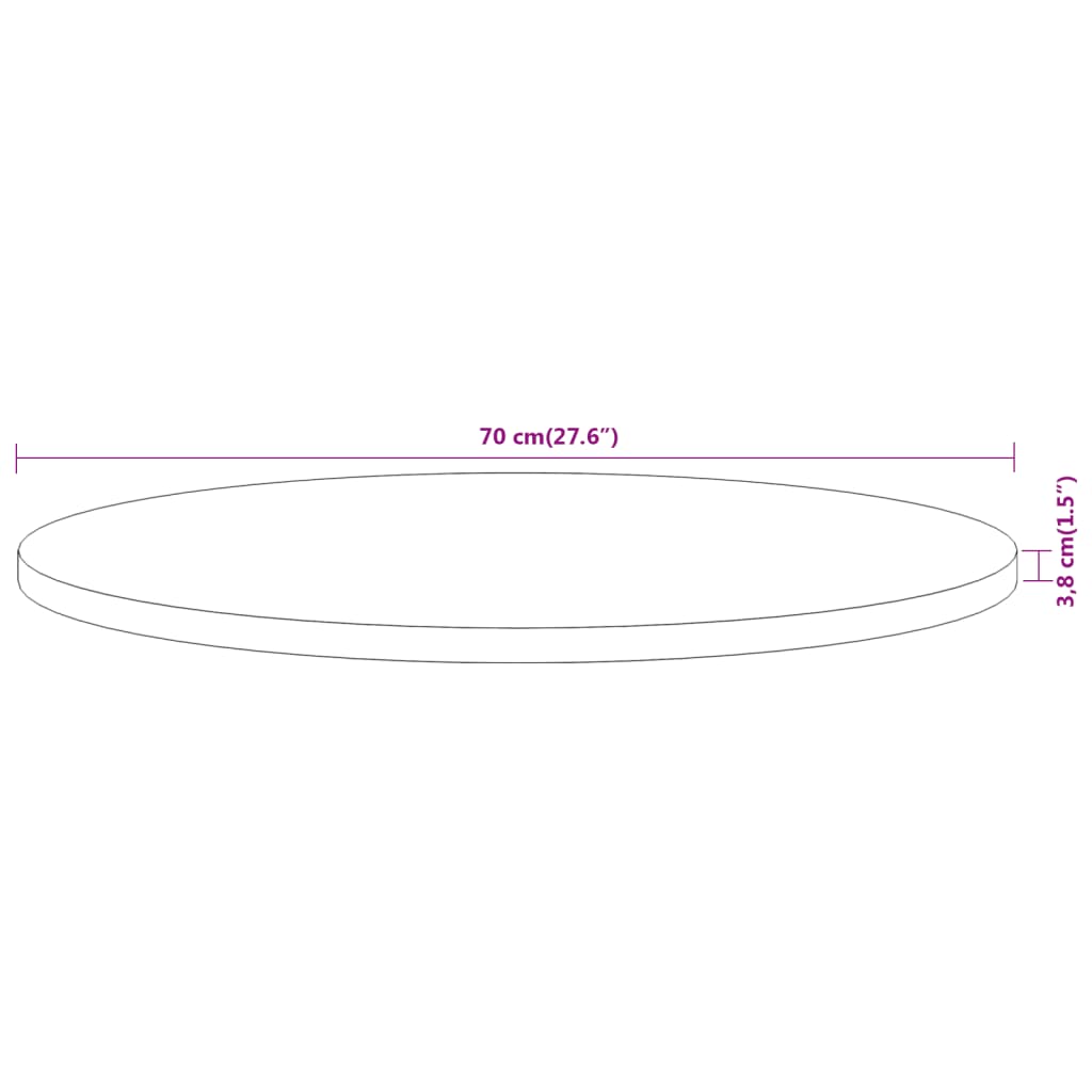 vidaXL Mizna plošča Ø70x3,8 cm okrogla trdna akacija