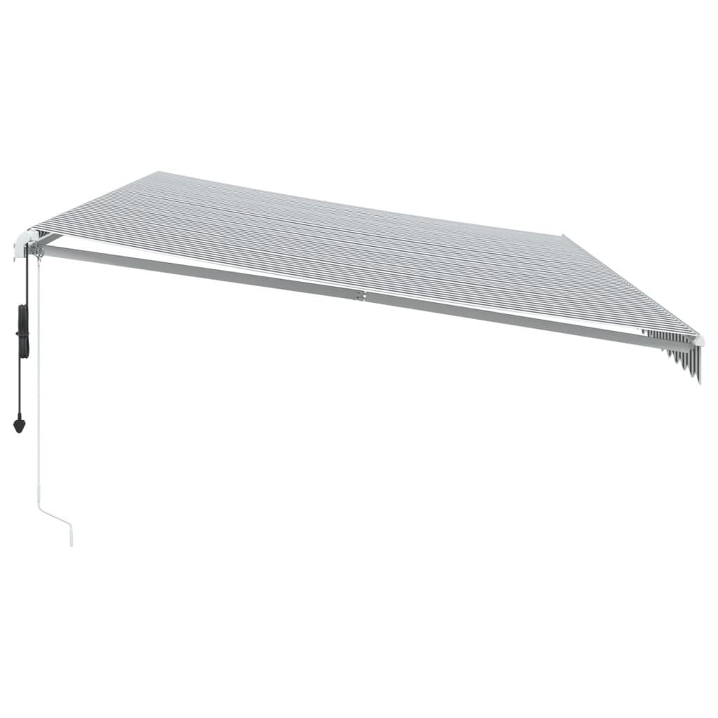 vidaXL Avtomatsko zložljiva tenda z LED antracit in bela 600x350 cm