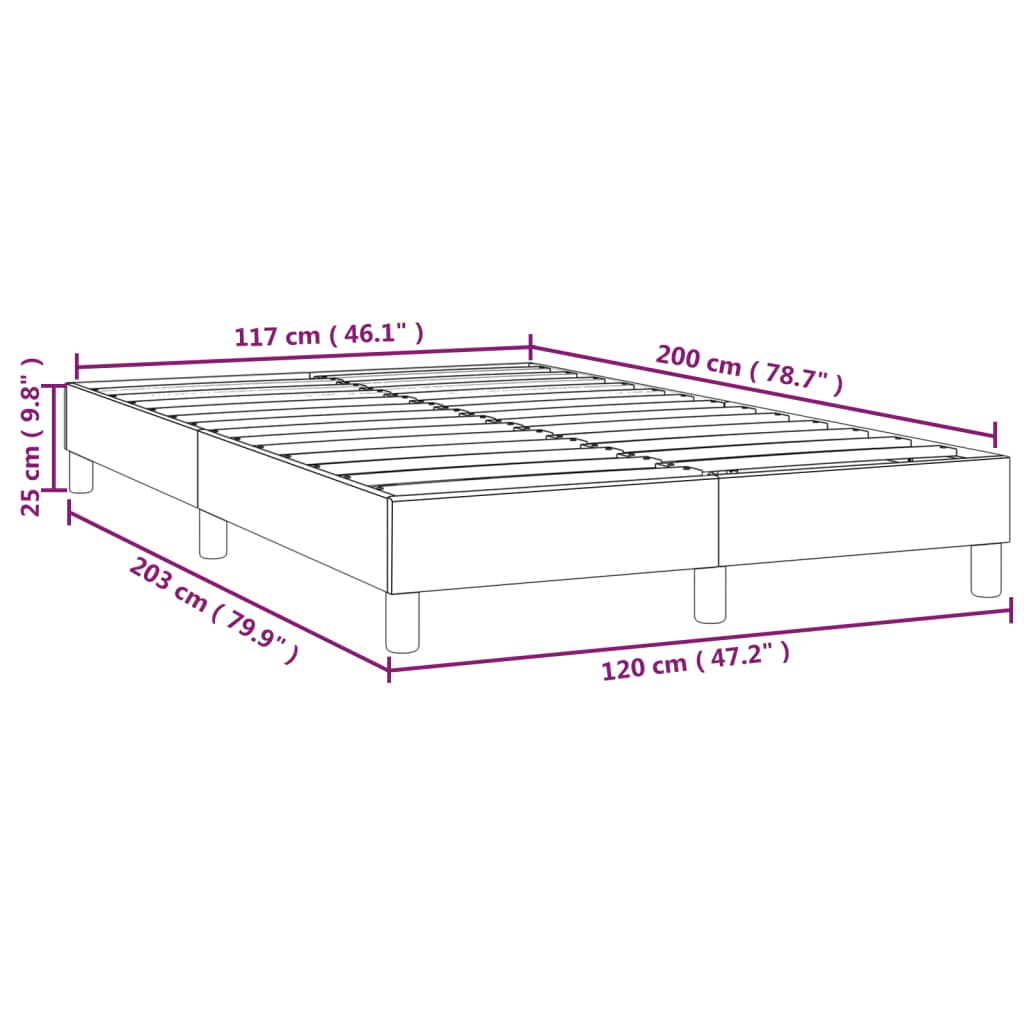 vidaXL Posteljni okvir roza 120x200 cm žamet