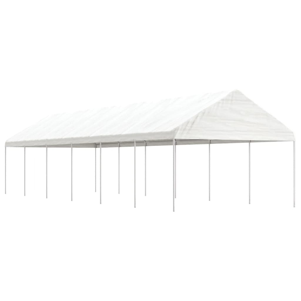 vidaXL Paviljon s streho bel 13,38x4,08x3,22 m polietilen