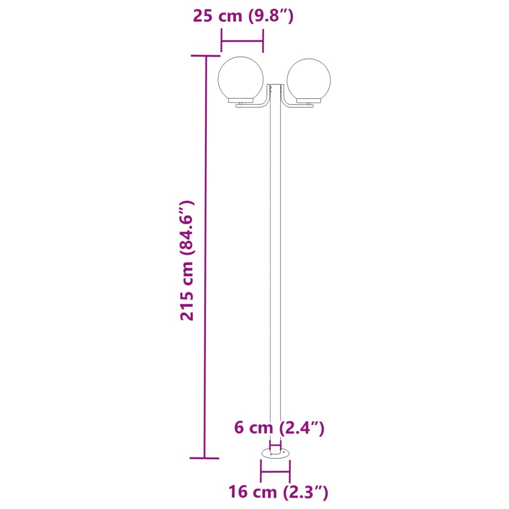 vidaXL Zunanja talna svetilka 3 kosi srebrna 215 cm nerjaveče jeklo