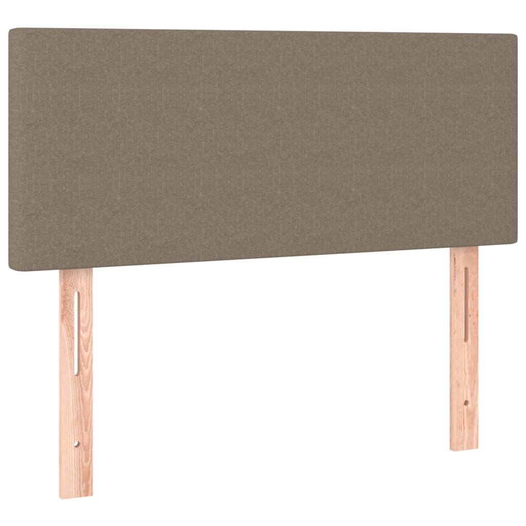 vidaXL Box spring postelja z vzmetnico taupe 120x200 cm blago