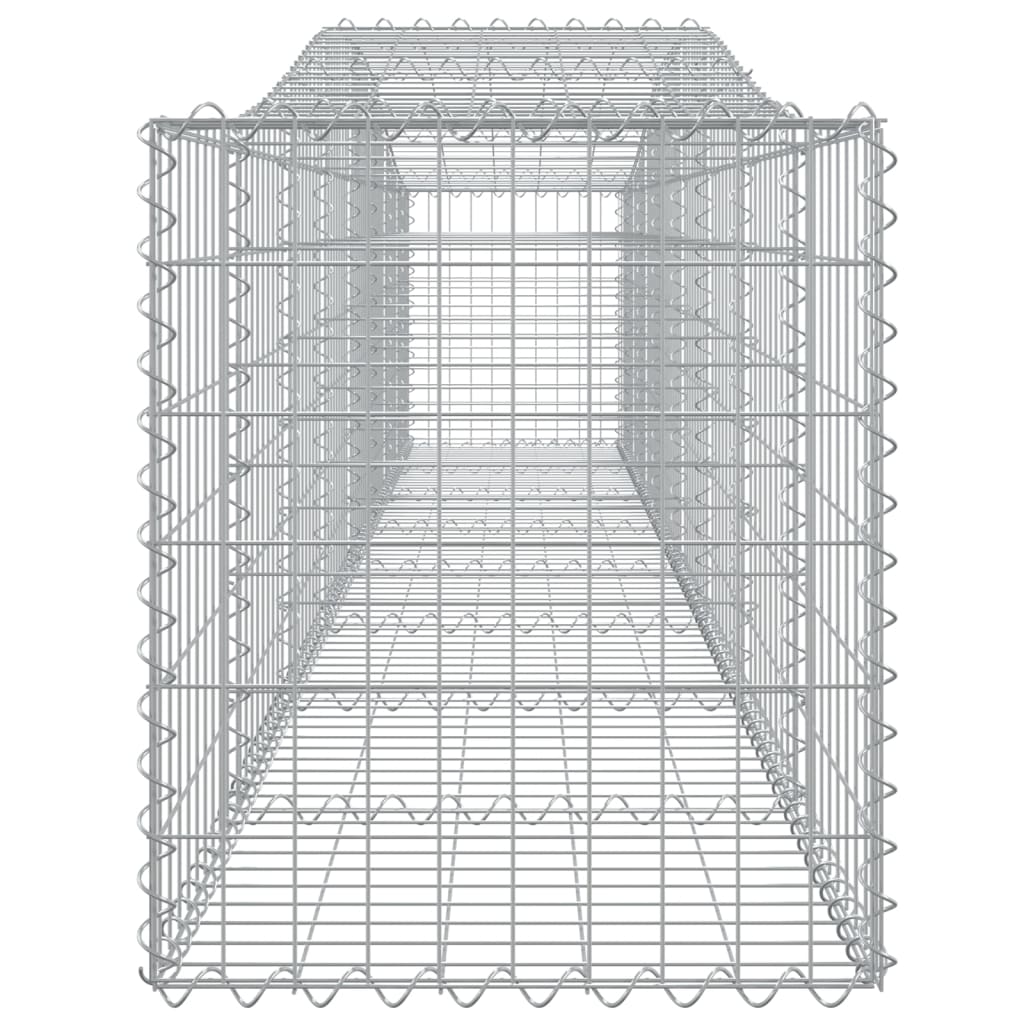 vidaXL Obokana gabionska košara 7 kosov 400x50x60/80cm cinkano železo