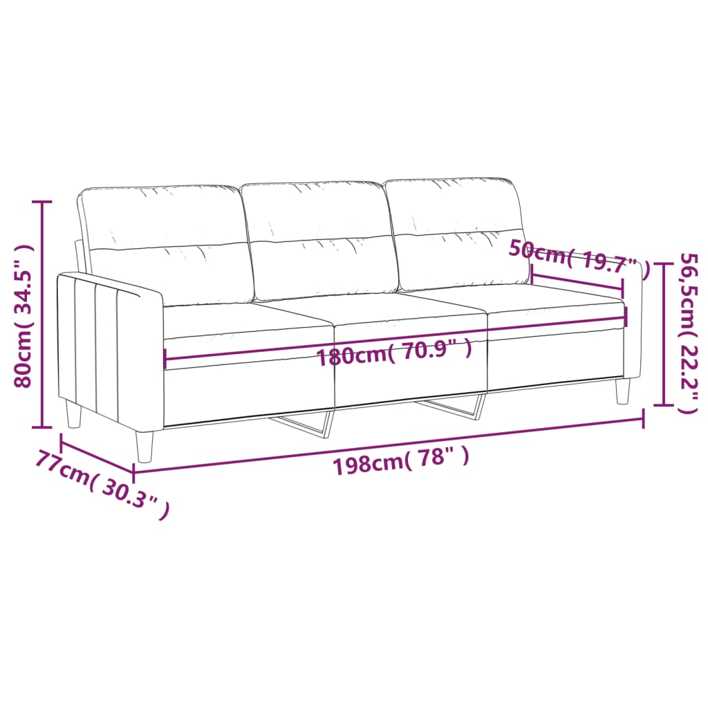 vidaXL Trosed taupe 180 cm blago