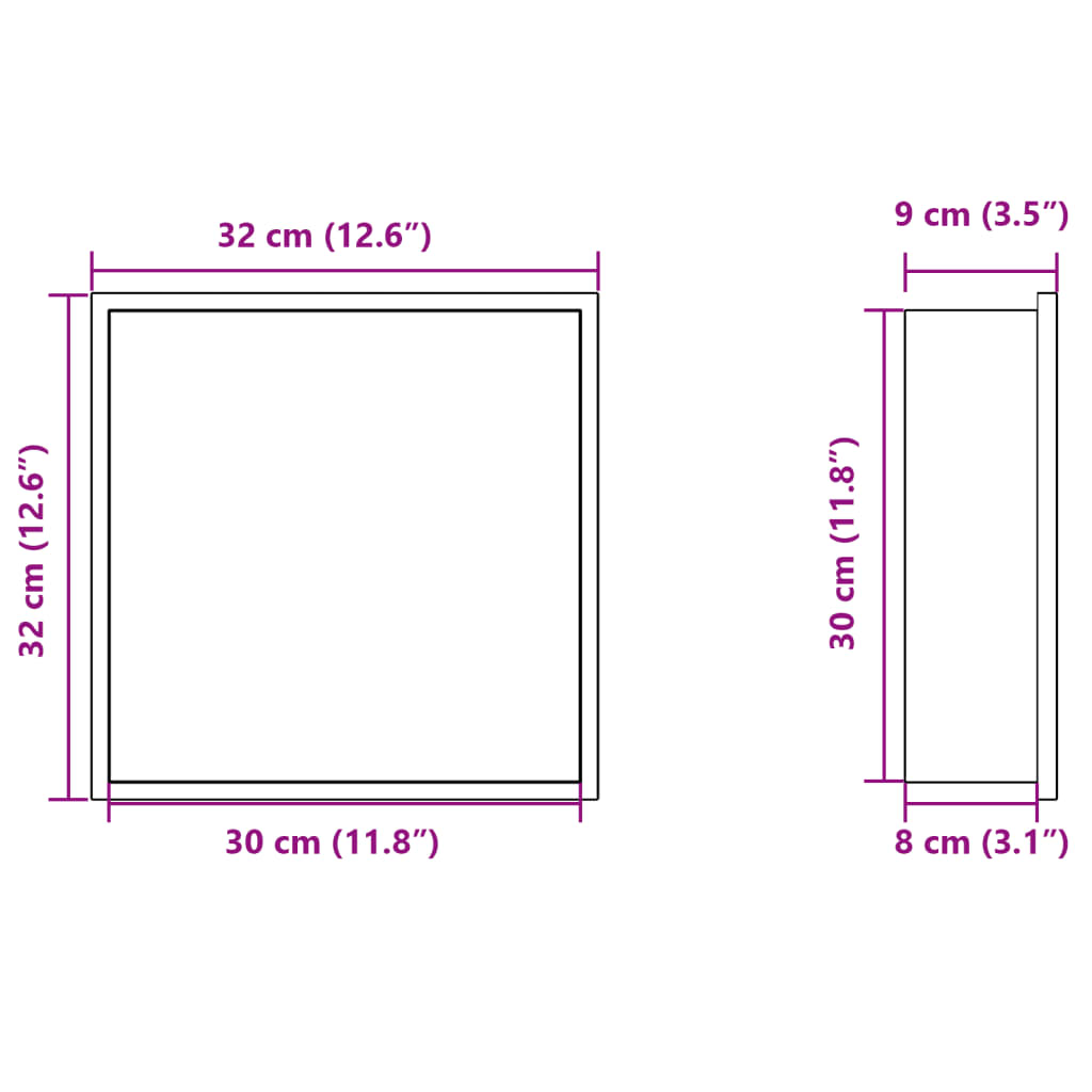 vidaXL Niša za tuš kabino brušeno zlato 32x32x9 cm nerjaveče jeklo