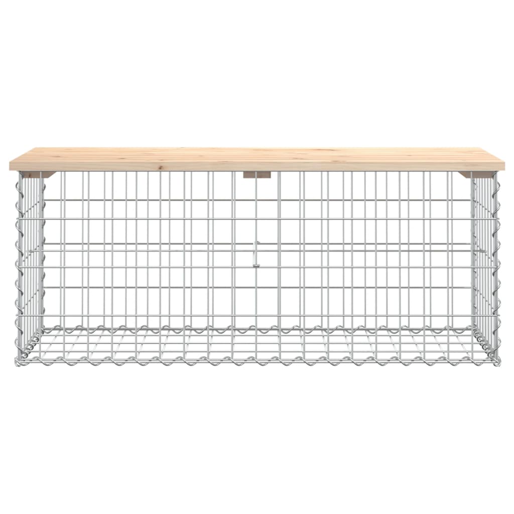 vidaXL Vrtna klop gabion 103x44x42 cm trdna borovina