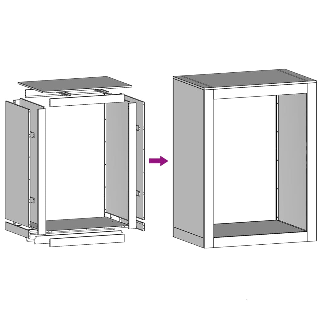 vidaXL Stojalo za drva belo 60x40x80 cm jeklo