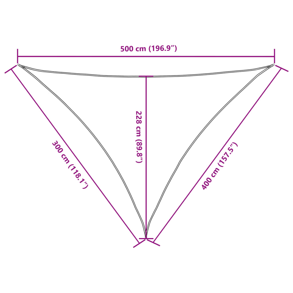 vidaXL Senčno jadro oksford blago trikotno 3x4x5 m črno