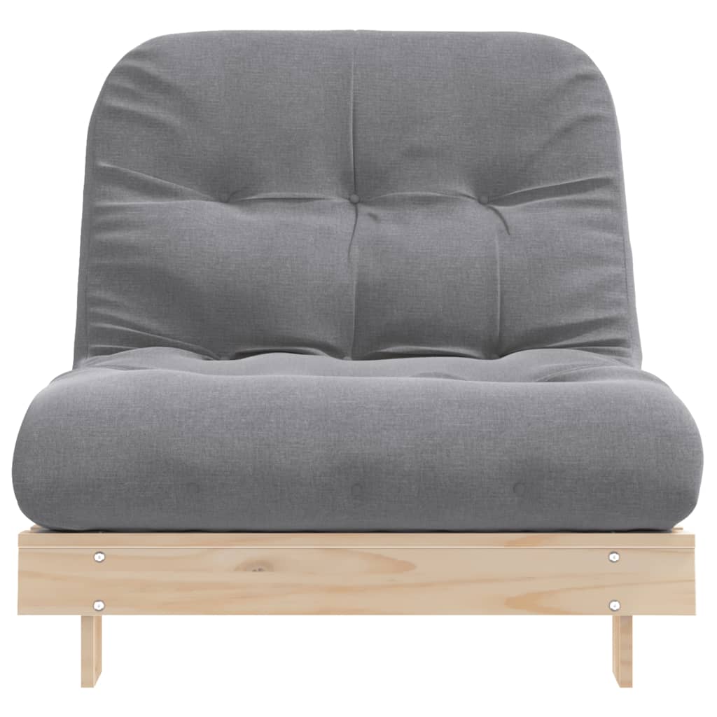 vidaXL Futon z ležiščem 80x206x11 cm trdna borovina