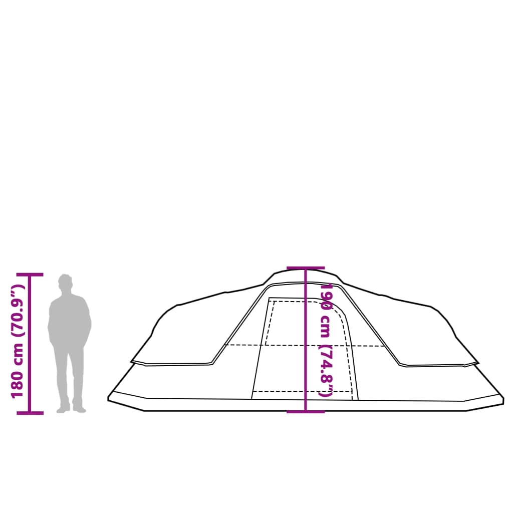 vidaXL Družinski šotor za 9 oseb oranžen vodoodporen