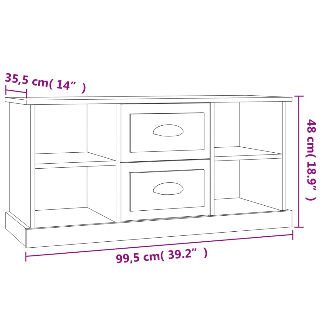 vidaXL TV omarica črna 99,5x35,5x48 cm inženirski les