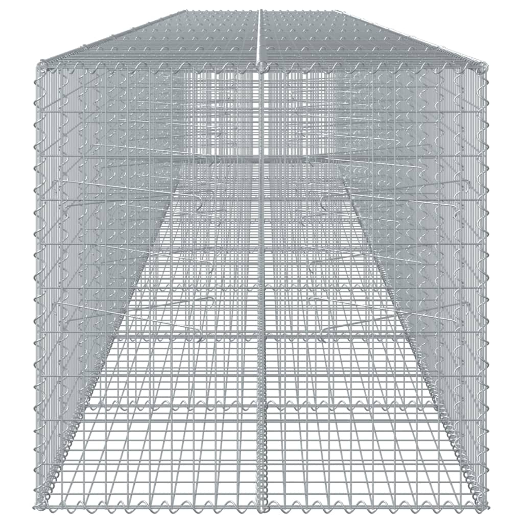 vidaXL Gabionska košara s pokrovom 800x100x100 cm pocinkano železo