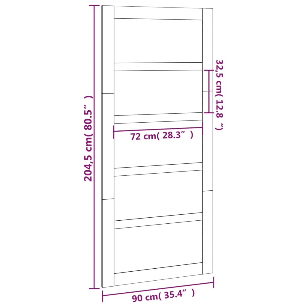 vidaXL Hlevska vrata 90x1,8x204,5 cm trdna borovina