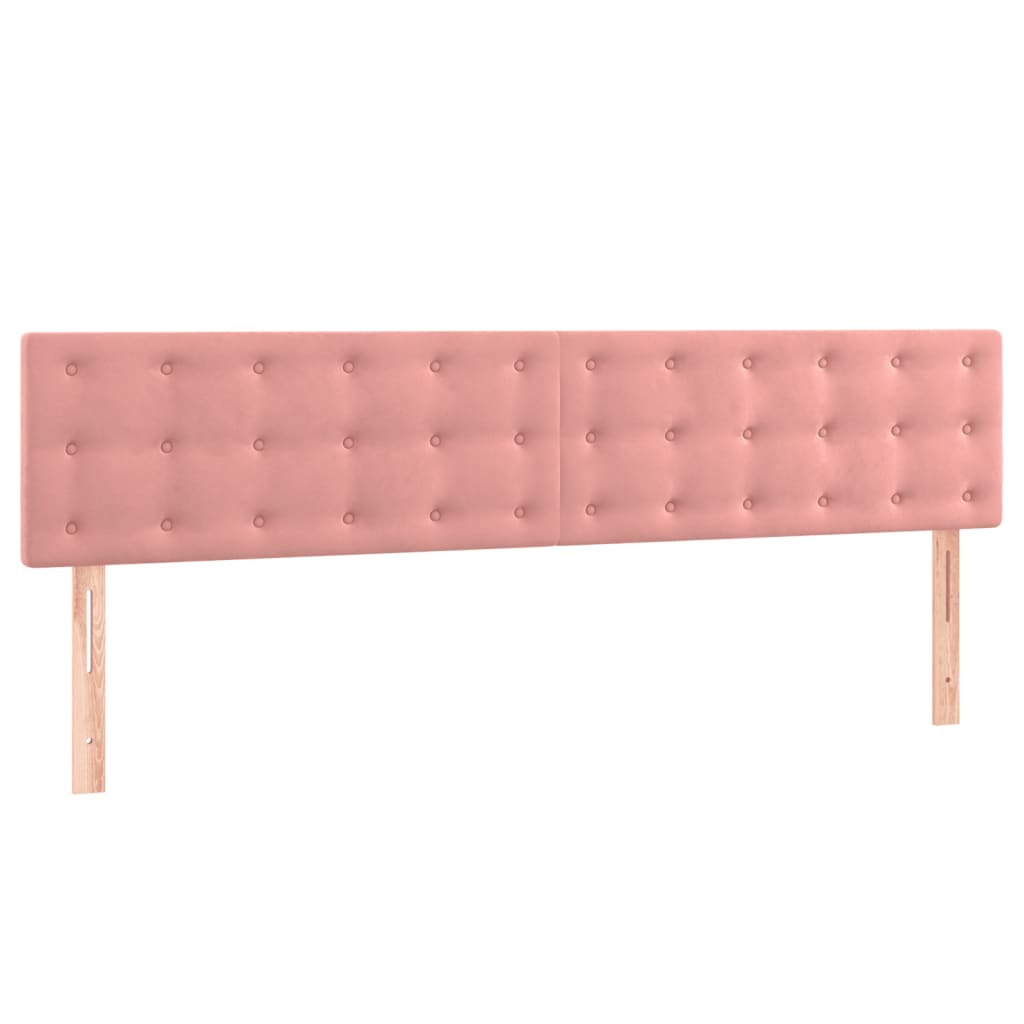 vidaXL Box spring postelja z vzmetnico roza 200x200 cm žamet