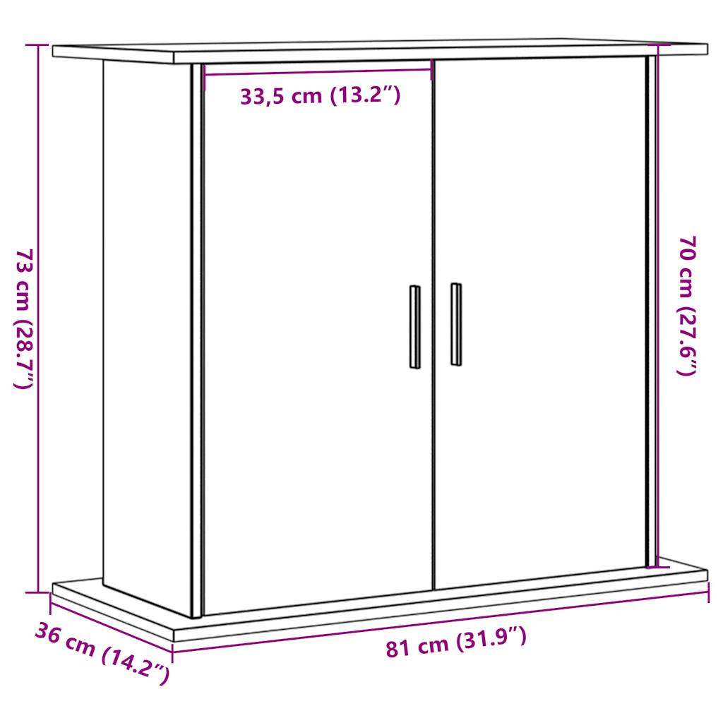 vidaXL Stojalo za akvarij starinski les 81x36x73 cm inženirski les