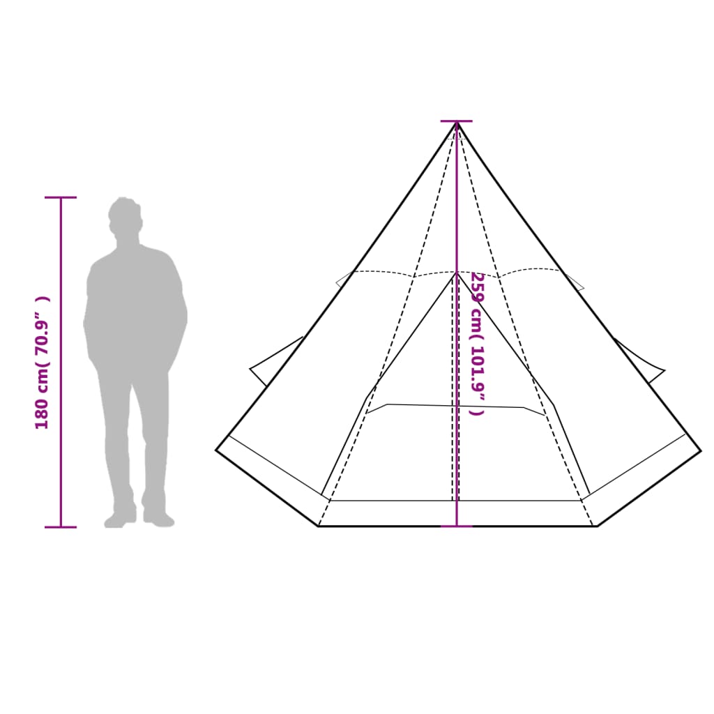 vidaXL Šotor za kampiranje tipi za 4 osebe moder vodoodporen