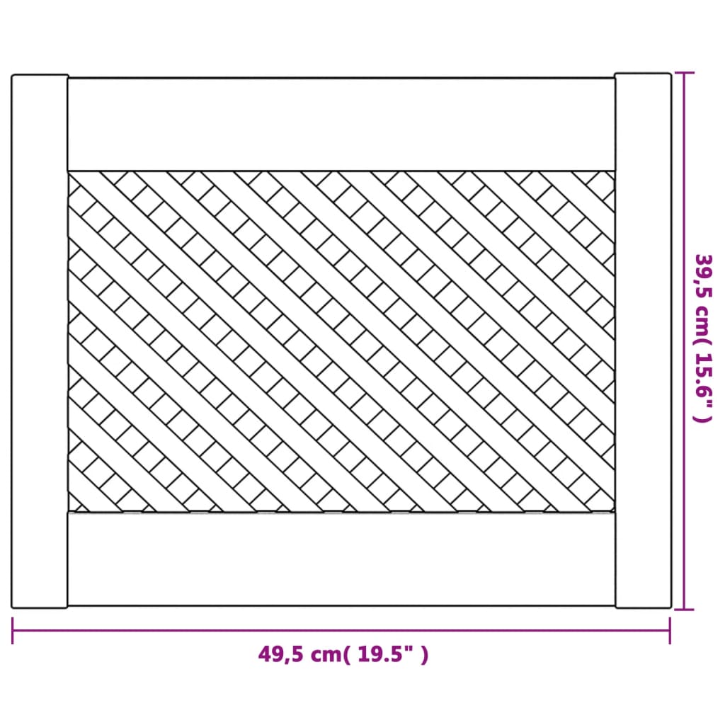 vidaXL Vrata za omarico z mrežico 2 kosa 49,5x39,5 cm trdna borovina