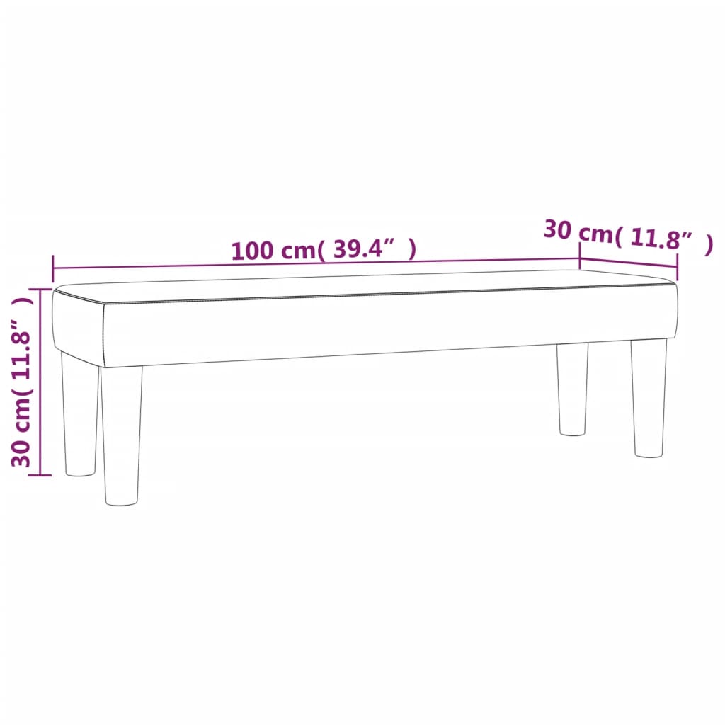 vidaXL Klop temno rjava 100x30x30 cm blago