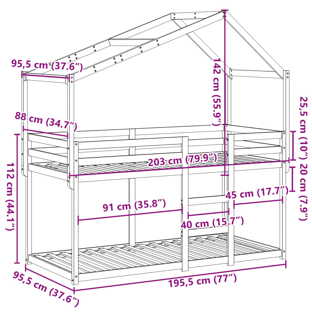 vidaXL Pograd s steho voščeno rjav 90x190 cm trdna borovina