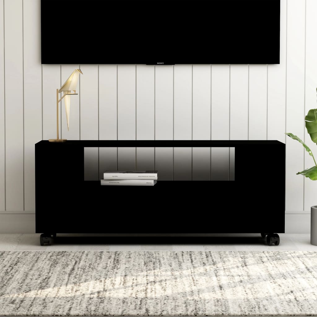 vidaXL TV omarica črna 120x35x48 cm konstruiran les