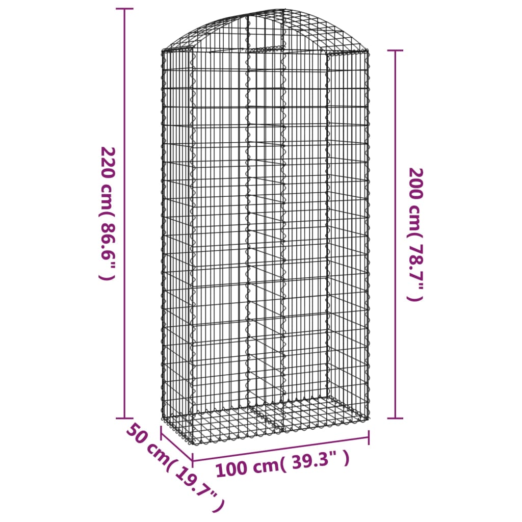 vidaXL Obokana gabonska košara 100x50x200/220 cm pocinkano železo