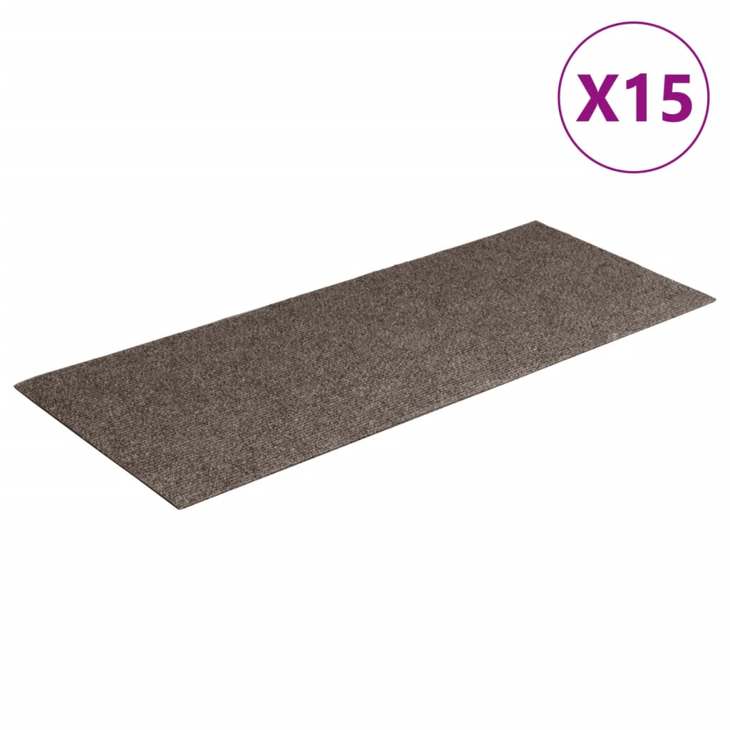 vidaXL Samolepilne preproge za stopnice 15 kosov 60x25 cm krem