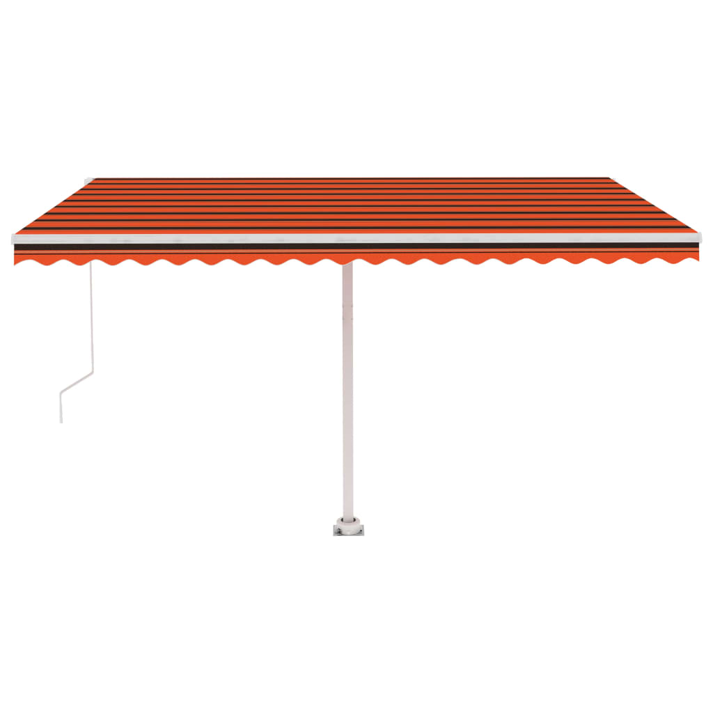 vidaXL Prostostoječa ročno zložljiva tenda 450x350 cm oranžna/rjava