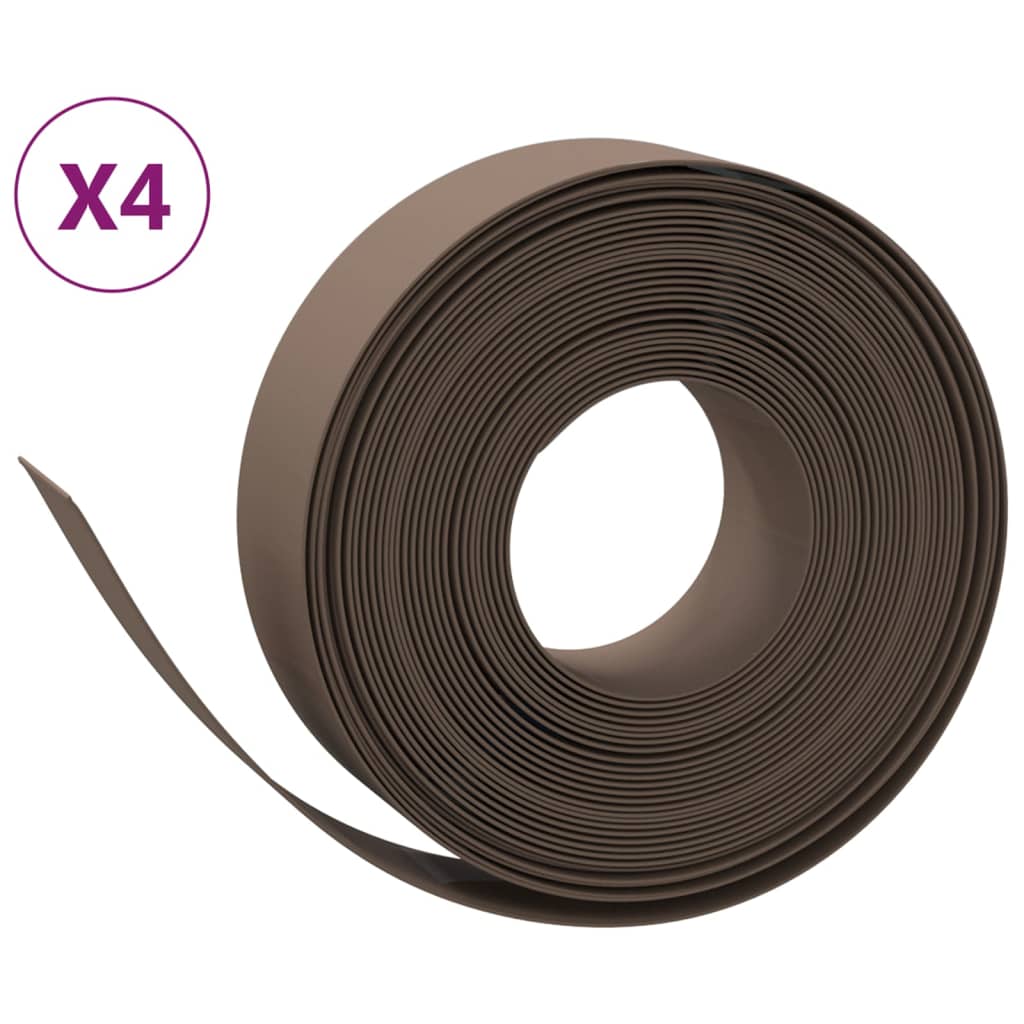 vidaXL Vrtna obroba 4 kosa rjavi 10 m 15 cm polietilen