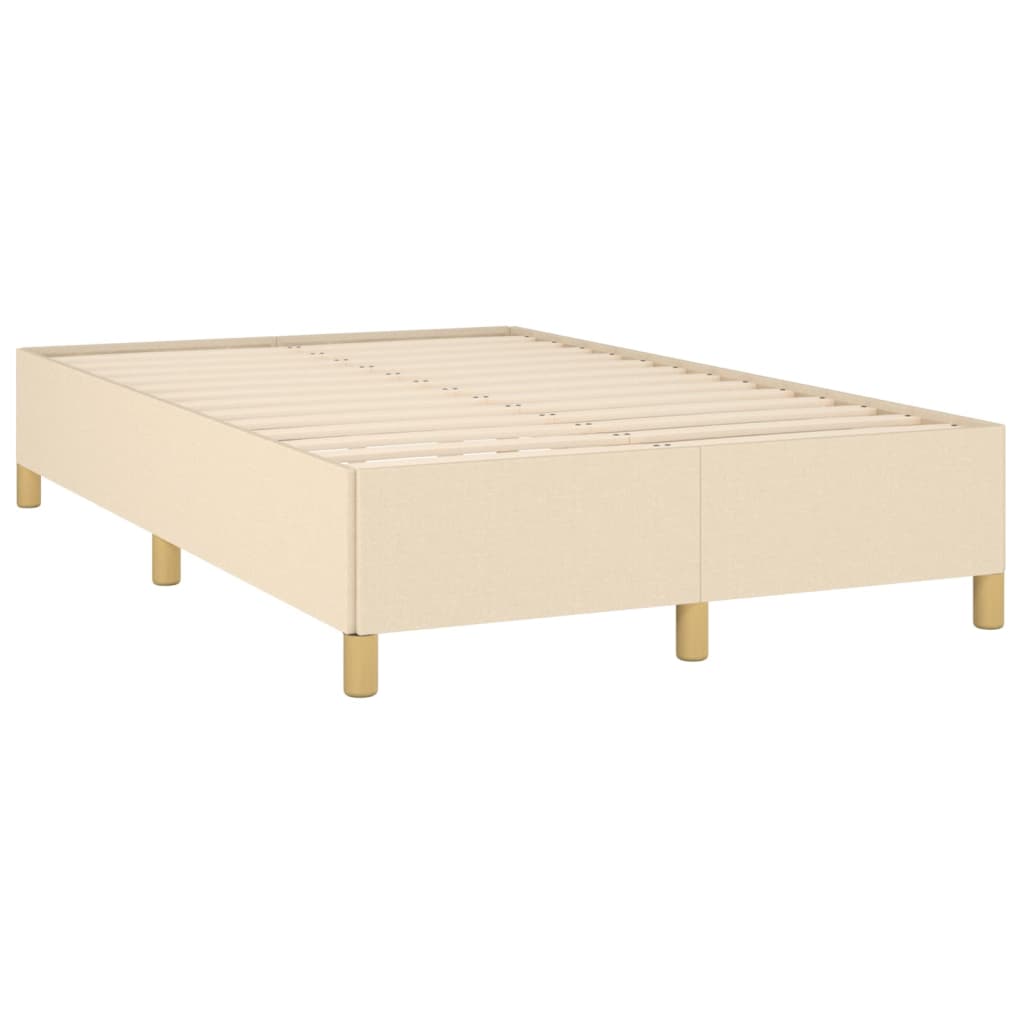 vidaXL Box spring postelja z vzmetnico krem 120x190 cm blago