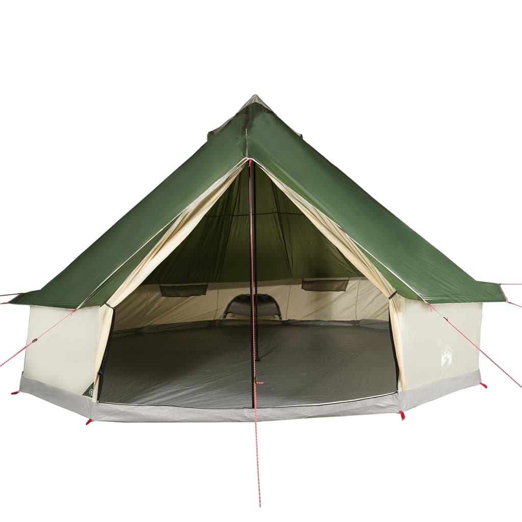 vidaXL Družinski šotor tipi za 10 oseb zelen vodoodporen