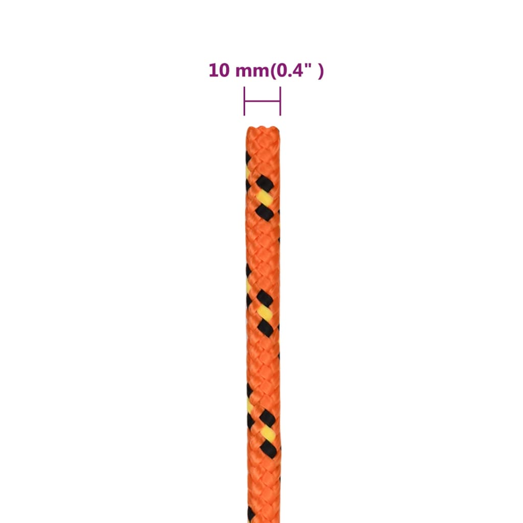 vidaXL Vrv za čoln oranžna 10 mm 250 m polipropilen