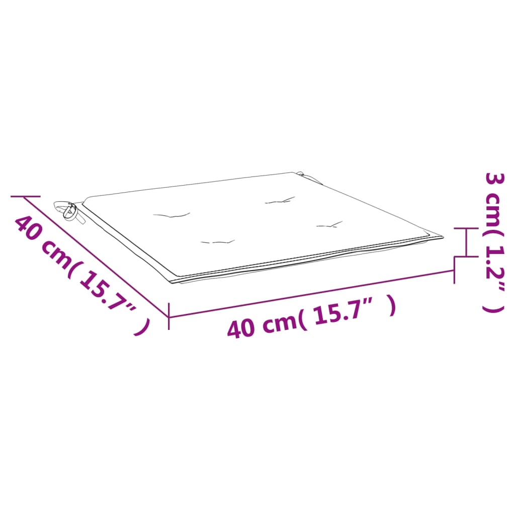 vidaXL Blazine za vrtne stole 4 kosi roza 40x40x3 cm tkanina