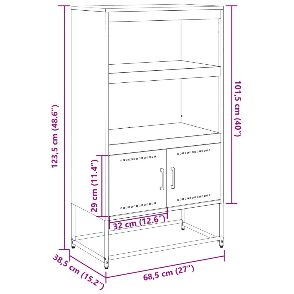 vidaXL TV omarica antracitna 100,5x39x60,5 cm jeklo