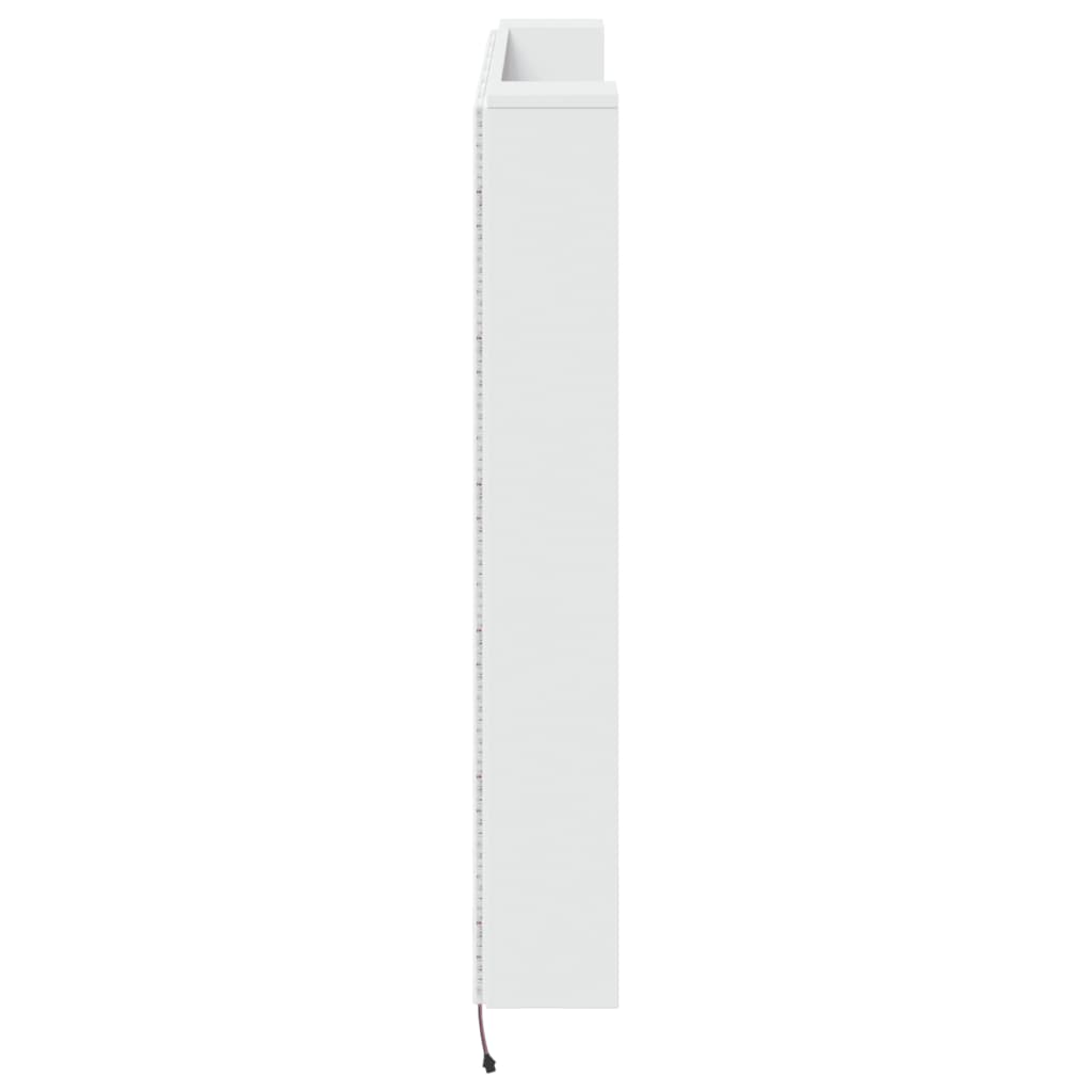 vidaXL Omarica za vzglavje postelje LED bela 140x16,5x103,5 cm