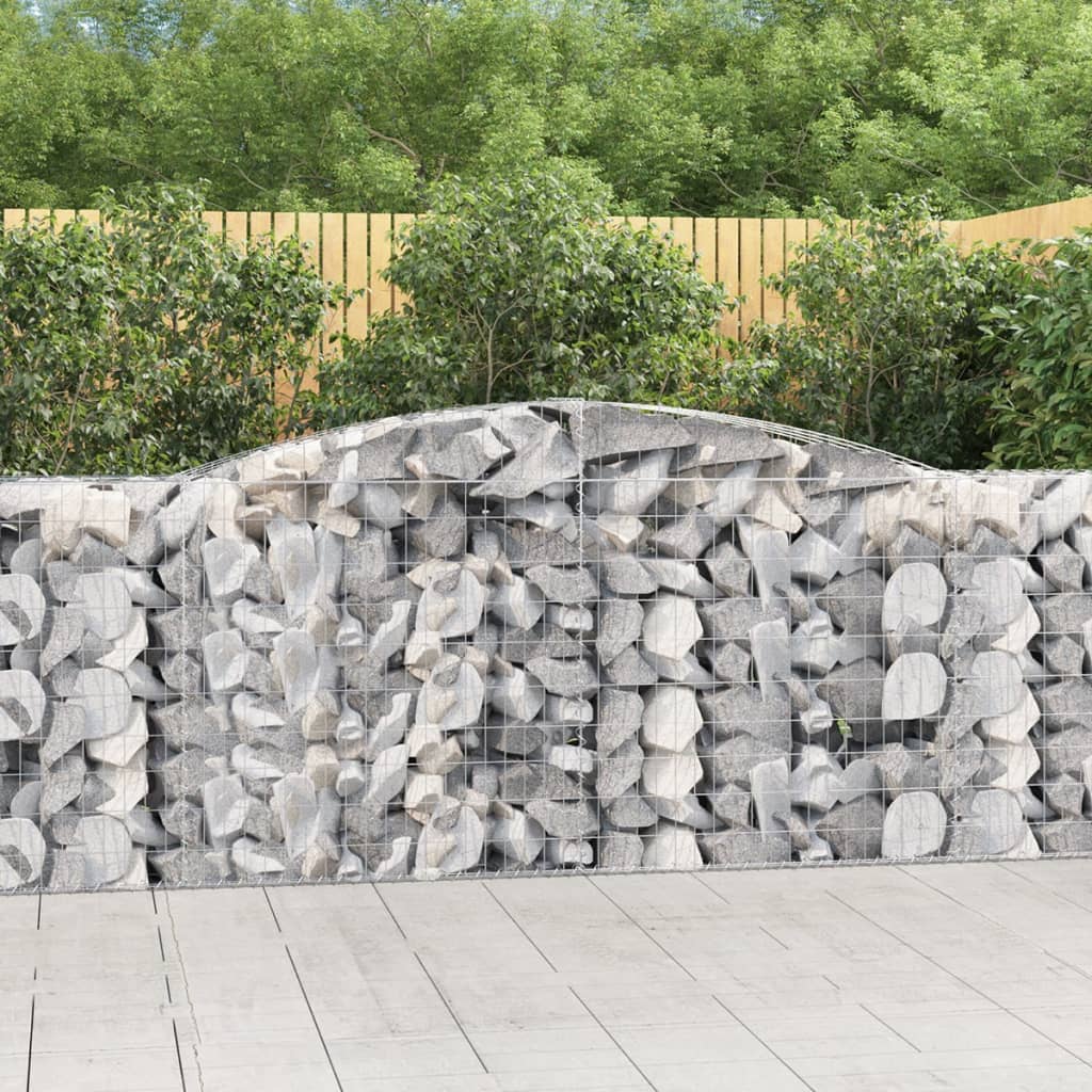 vidaXL Obokane gabion košare 6 kosi 400x50x100/120cm pocinkano železo