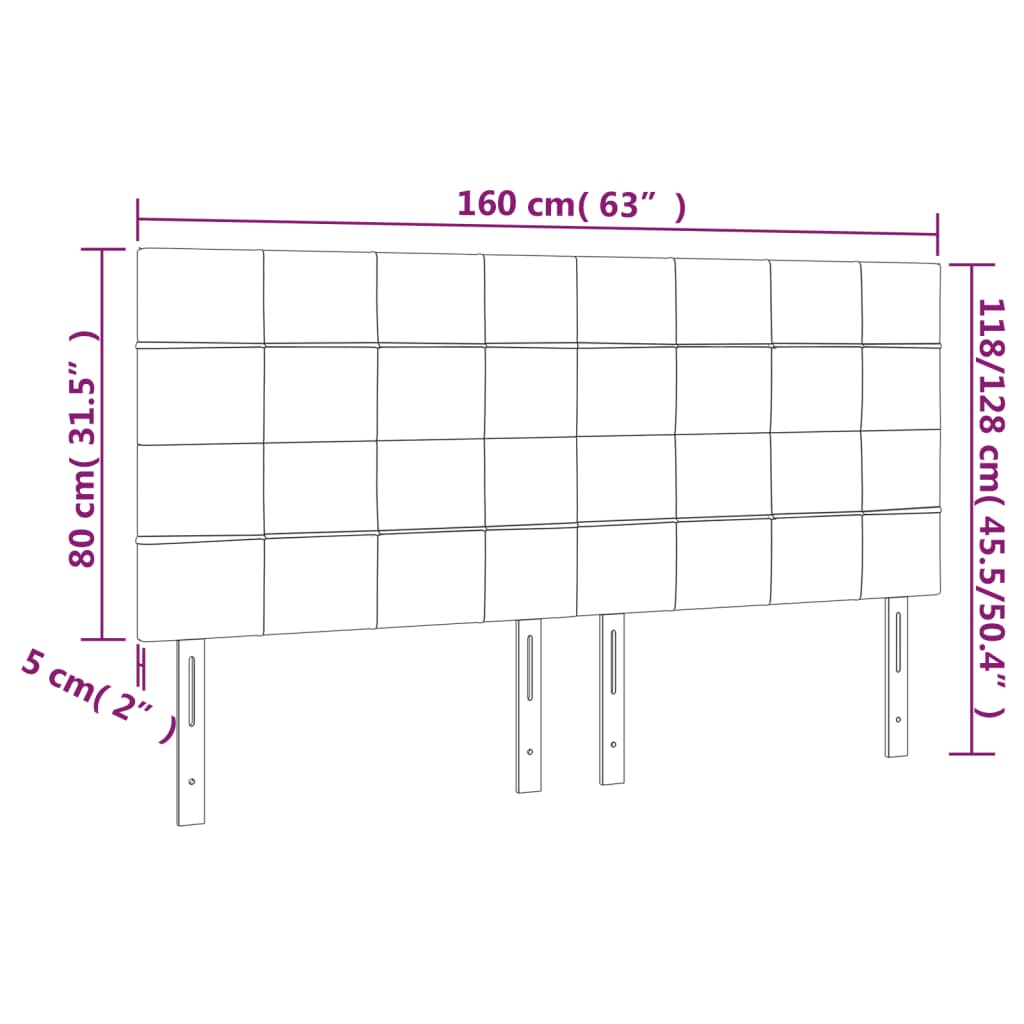 vidaXL Posteljno vzglavje 4 kosa svetlo siv 80x5x78/88 cm blago