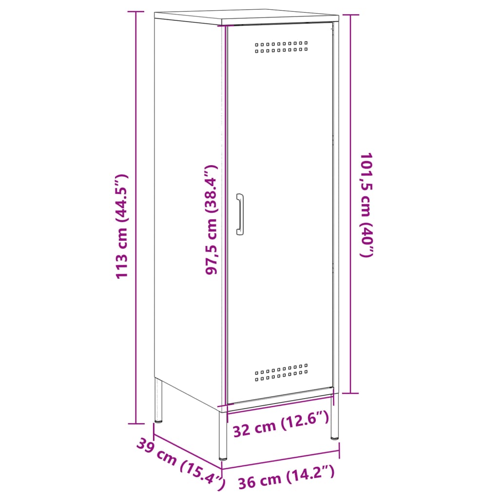 vidaXL Visoka omara gorčično rumena 36x39x113 cm jeklo