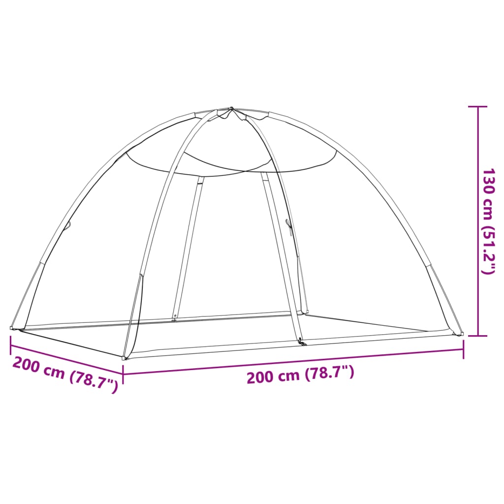 vidaXL Komarnik mongolski z vrati 220 mreža črna 200x150x140 cm