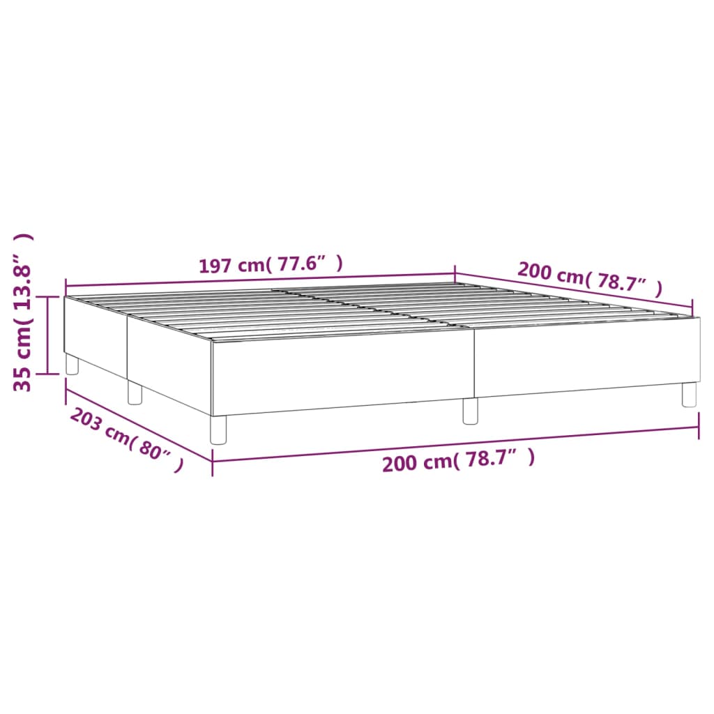 vidaXL Posteljni okvir temno siv 200x200 cm žamet