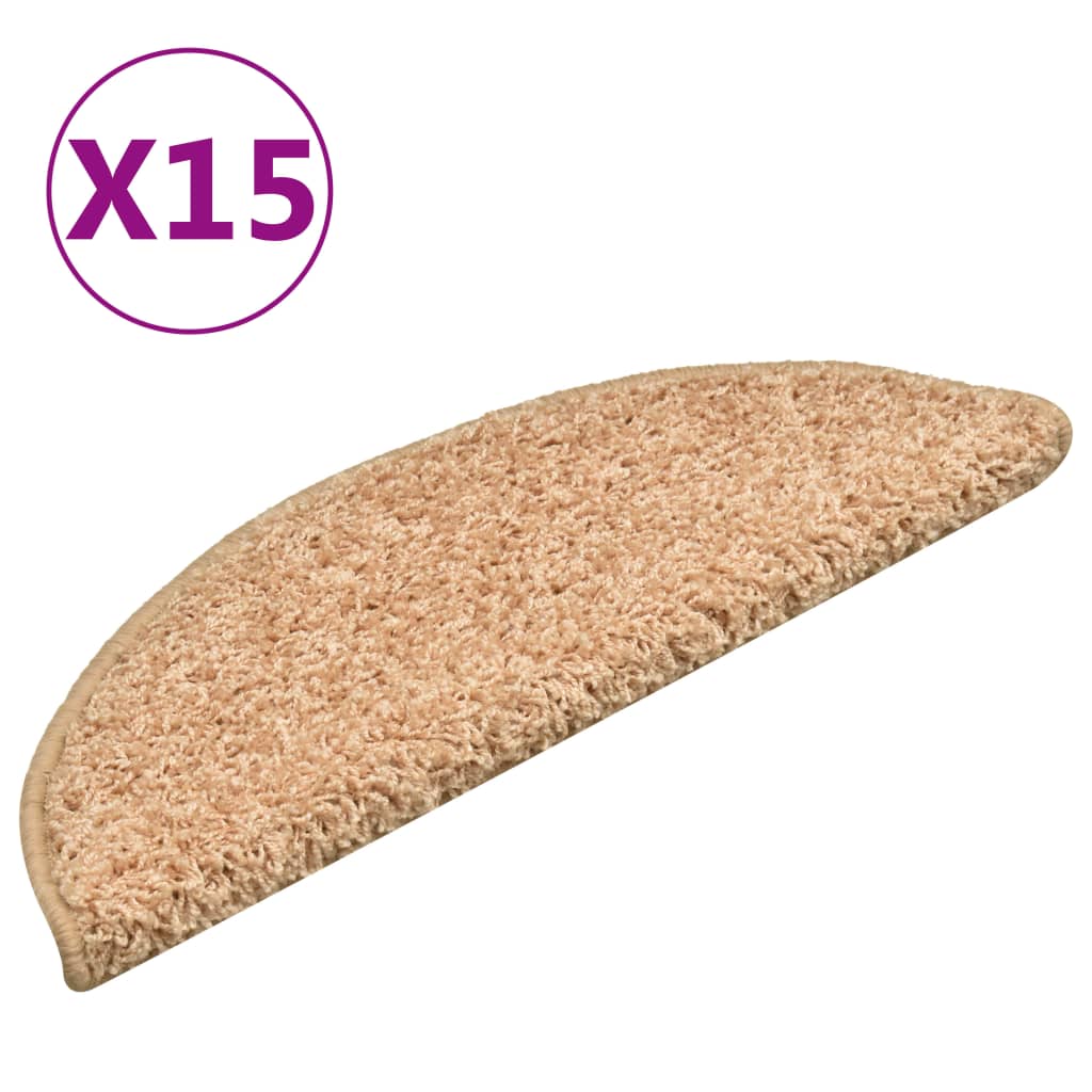 vidaXL Preproge za stopnice 15 kosov zlate 56x17x3 cm