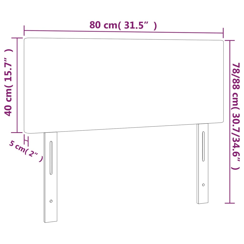 vidaXL LED posteljno vzglavje modro 80x5x78/88 cm blago